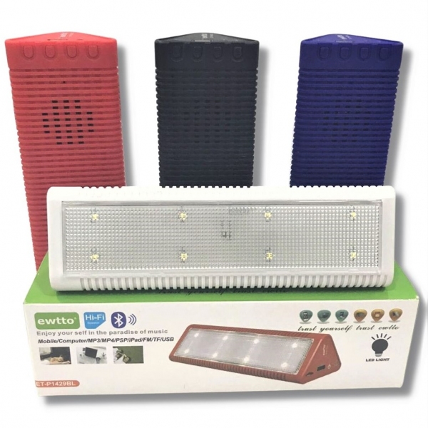 PARLANTE + LUZ EMERGENCIA + RADIO- BLUETOOTH `EWTTO`