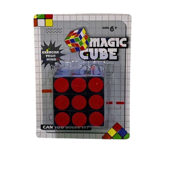 CUBO MAGICO TRADICIONAL 5 X 5 CM. EN BLISTER LADOS CON CIRCULOS