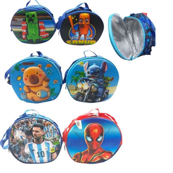 LUNCHERA TERMICA  INFANTIL PERSONAJES - 3D - FLEXIBLE